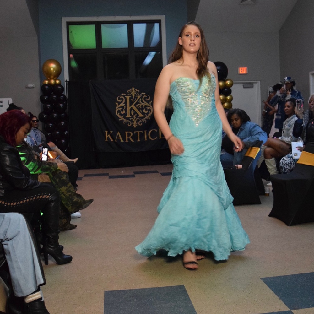 Strapless Aqua Dress
